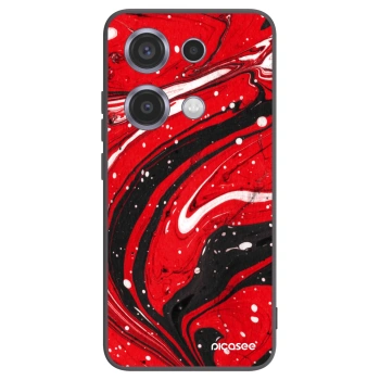 Picasee fekete szilikon tok az alábbi mobiltelefonokra Xiaomi Redmi Note 14S - Red black