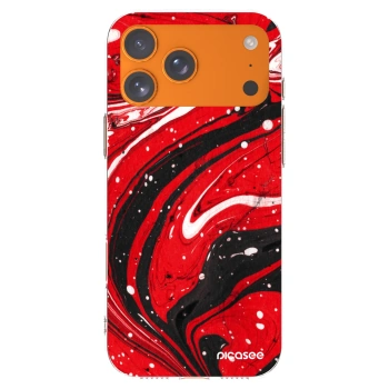 Picasee átlátszó szilikon tok az alábbi mobiltelefonokra Apple iPhone 17 Pro Max - Red black