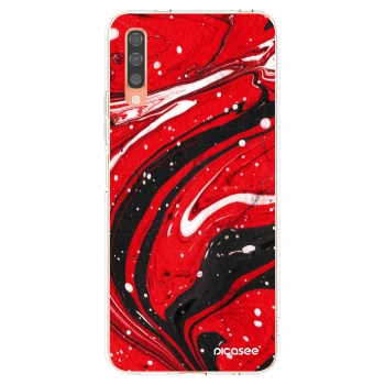 Picasee átlátszó szilikon tok az alábbi mobiltelefonokra Samsung Galaxy A70 A705F - Red black