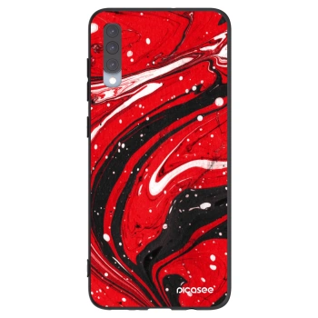 Picasee fekete szilikon tok az alábbi mobiltelefonokra Samsung Galaxy A70 A705F - Red black