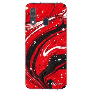 Picasee átlátszó szilikon tok az alábbi mobiltelefonokra Samsung Galaxy A40 A405F - Red black