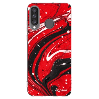 Picasee átlátszó szilikon tok az alábbi mobiltelefonokra Huawei P30 Lite - Red black