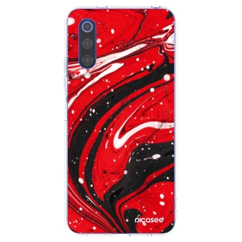 Picasee átlátszó szilikon tok az alábbi mobiltelefonokra Xiaomi Mi 9 SE - Red black