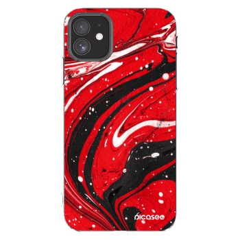 Picasee átlátszó szilikon tok az alábbi mobiltelefonokra Apple iPhone 11 - Red black