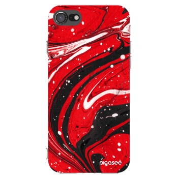 Picasee átlátszó szilikon tok az alábbi mobiltelefonokra Apple iPhone 8 - Red black