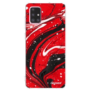 Picasee átlátszó szilikon tok az alábbi mobiltelefonokra Samsung Galaxy A71 A715F - Red black