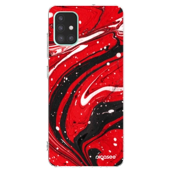 Picasee átlátszó szilikon tok az alábbi mobiltelefonokra Samsung Galaxy A51 A515F - Red black