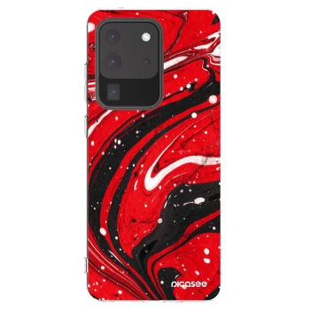 Picasee átlátszó szilikon tok az alábbi mobiltelefonokra Samsung Galaxy S20 Ultra 5G G988F - Red black