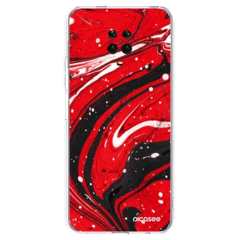 Picasee átlátszó szilikon tok az alábbi mobiltelefonokra Xiaomi Redmi Note 9 Pro - Red black