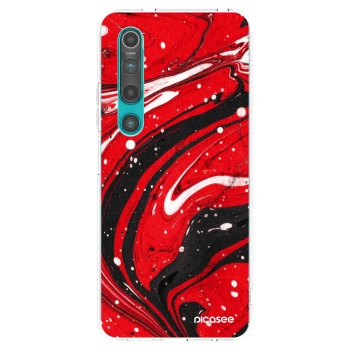 Picasee átlátszó szilikon tok az alábbi mobiltelefonokra Xiaomi Mi 10 - Red black