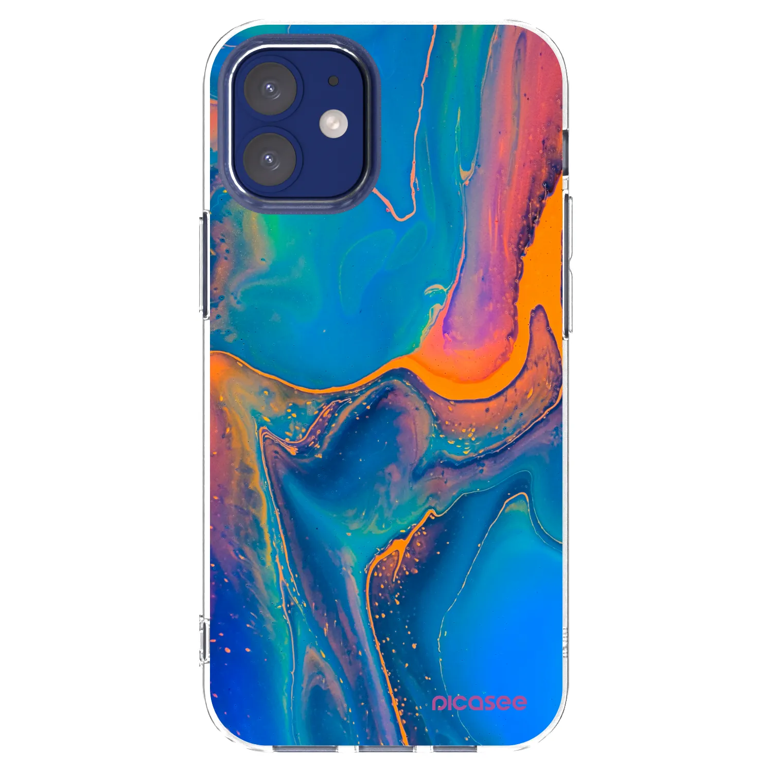 Picasee átlátszó szilikon tok az alábbi mobiltelefonokra Apple iPhone 12 mini - Rainbow