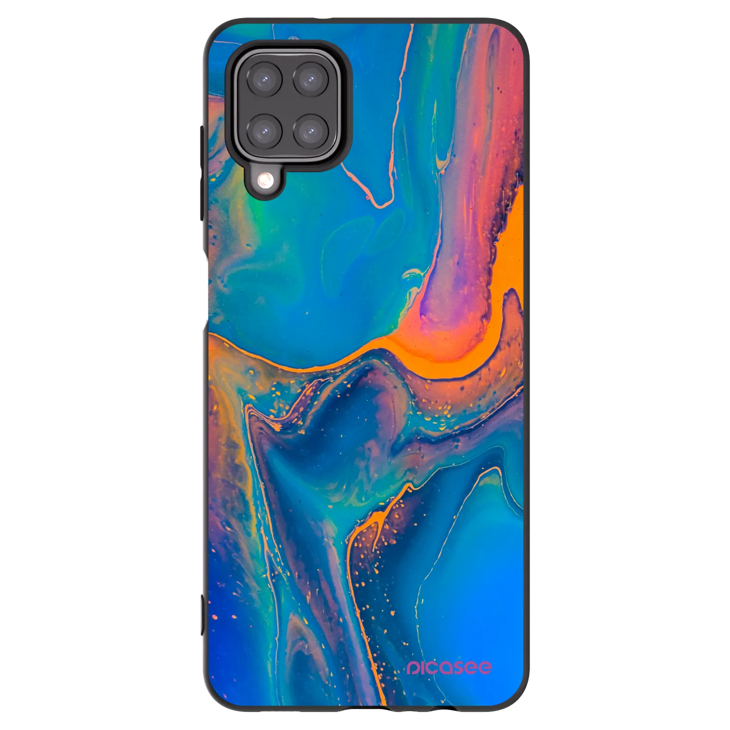 Picasee fekete szilikon tok az alábbi mobiltelefonokra Samsung Galaxy A12 A125F - Rainbow