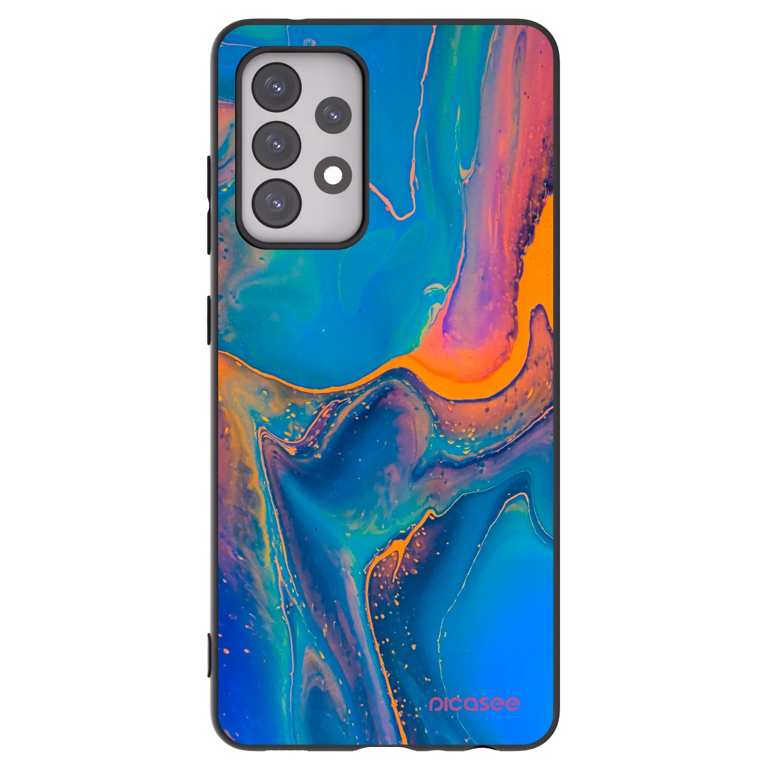 Picasee fekete szilikon tok az alábbi mobiltelefonokra Samsung Galaxy A52 5G A525F - Rainbow