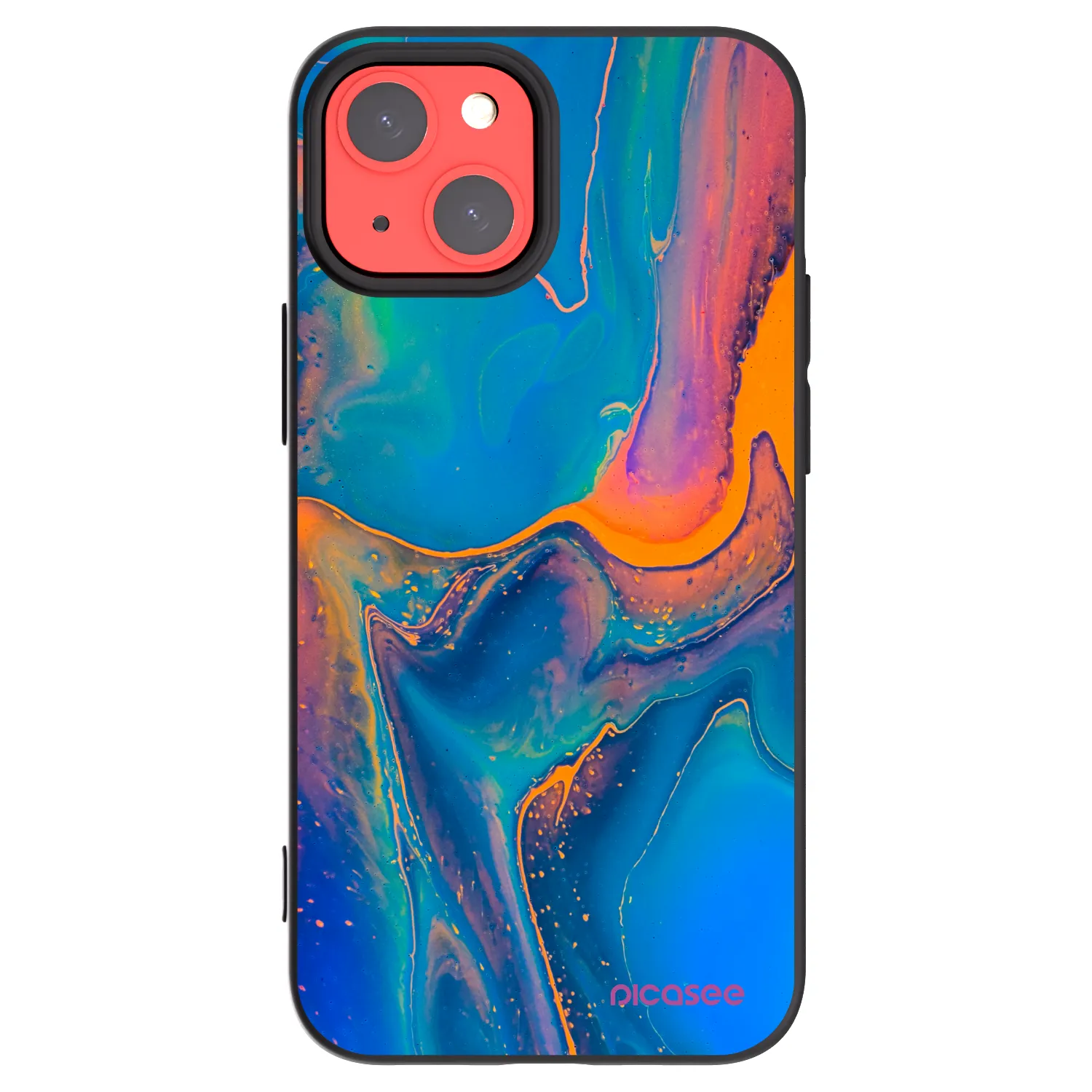 Picasee fekete szilikon tok az alábbi mobiltelefonokra Apple iPhone 13 mini - Rainbow