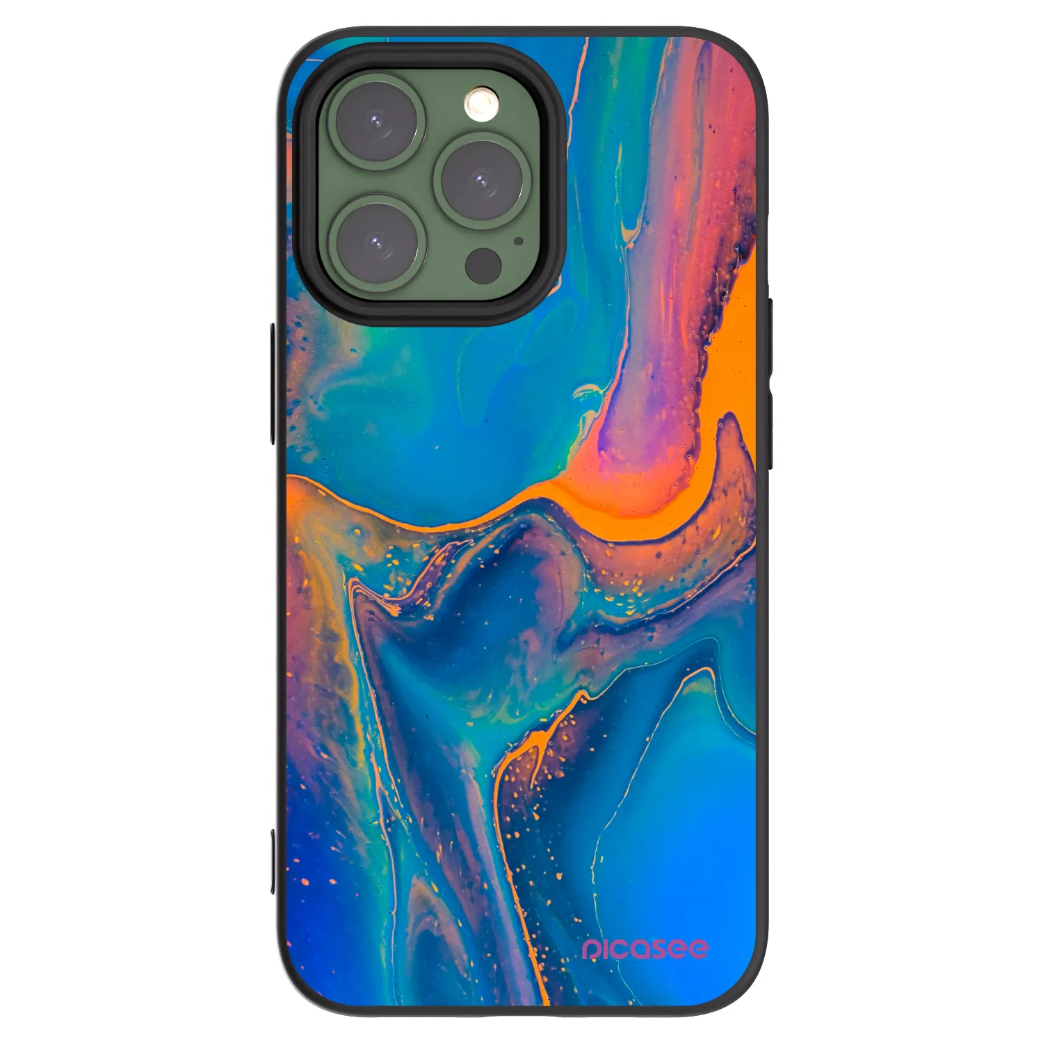 Picasee fekete szilikon tok az alábbi mobiltelefonokra Apple iPhone 13 Pro - Rainbow