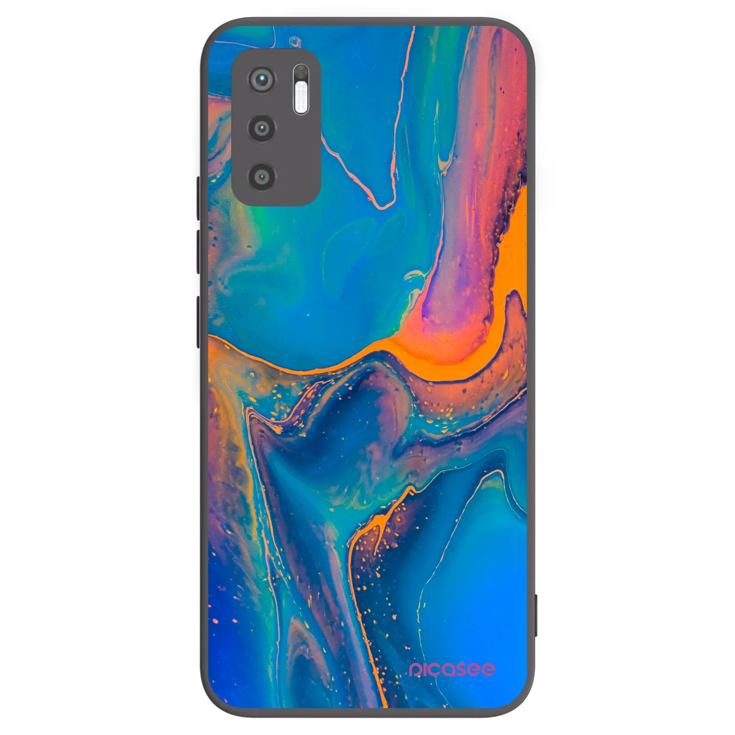 Picasee fekete szilikon tok az alábbi mobiltelefonokra Xiaomi Redmi Note 10 5G - Rainbow