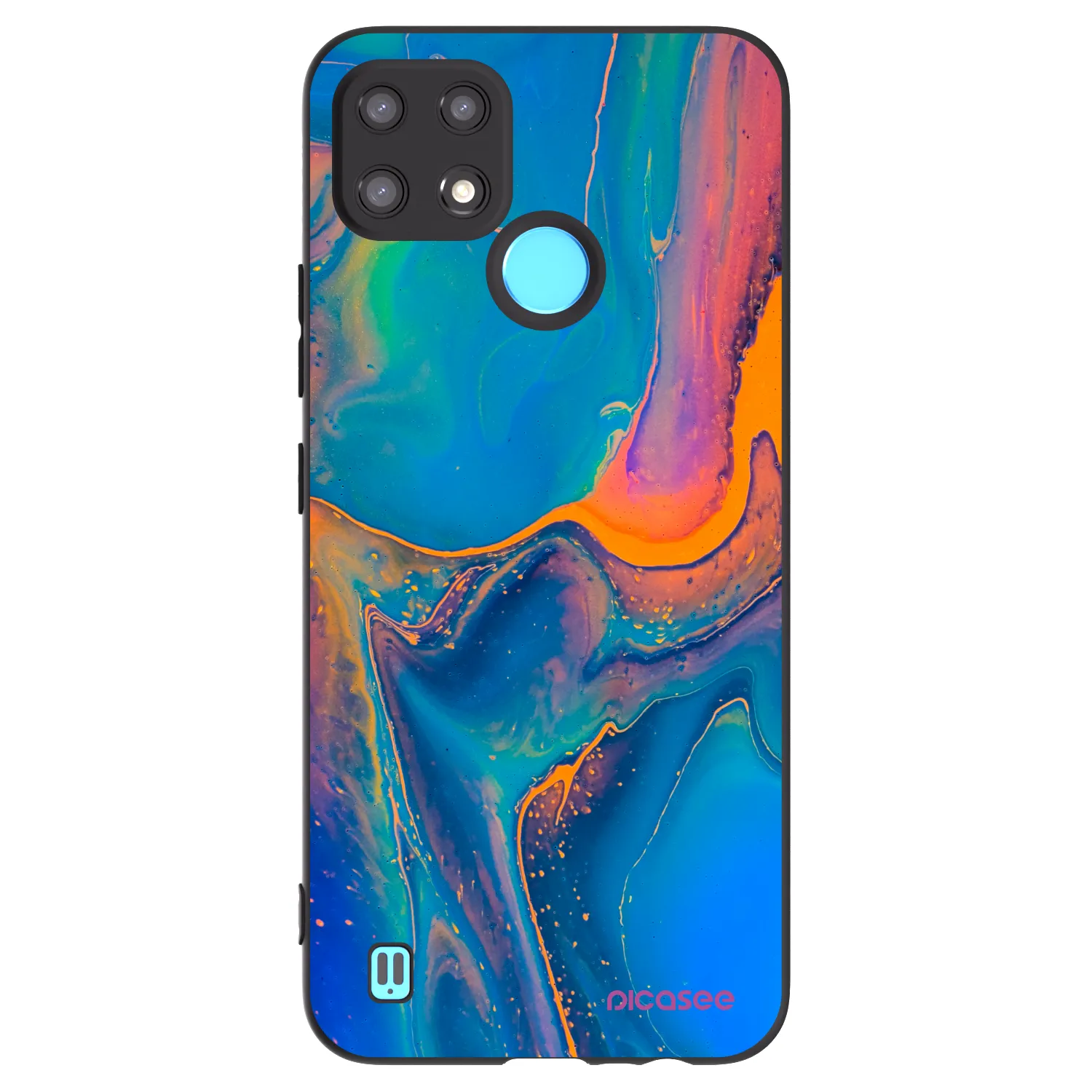 Picasee fekete szilikon tok az alábbi mobiltelefonokra Realme C21 - Rainbow