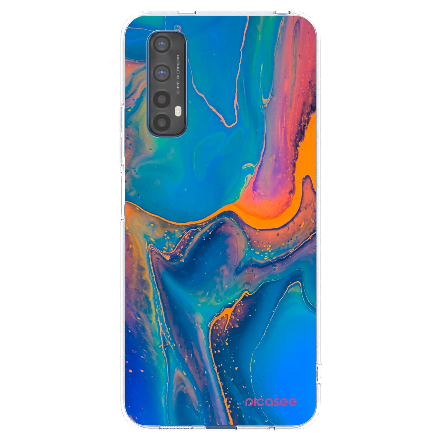Picasee átlátszó szilikon tok az alábbi mobiltelefonokra Realme 7 - Rainbow