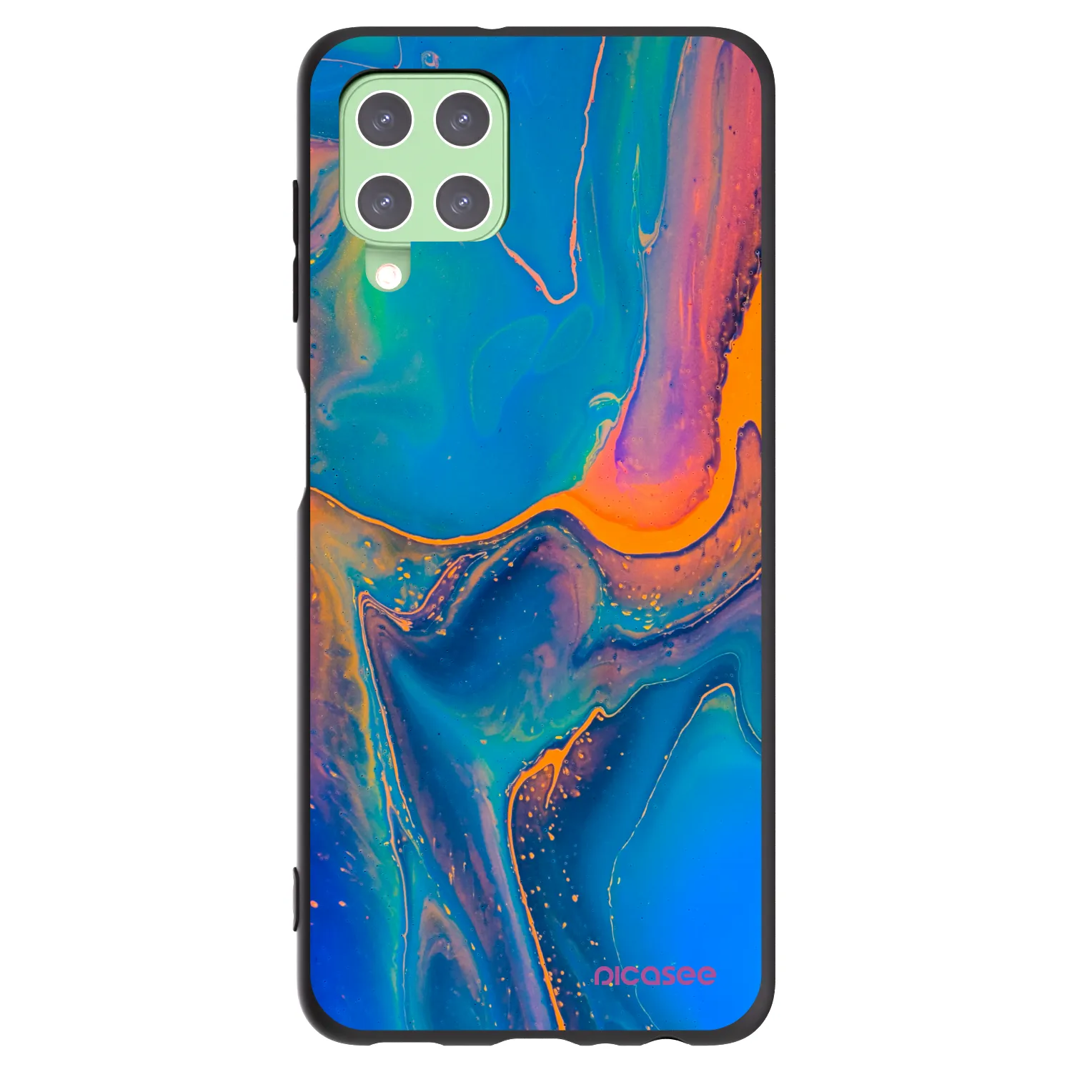 Picasee fekete szilikon tok az alábbi mobiltelefonokra Samsung Galaxy A22 A225F 4G - Rainbow