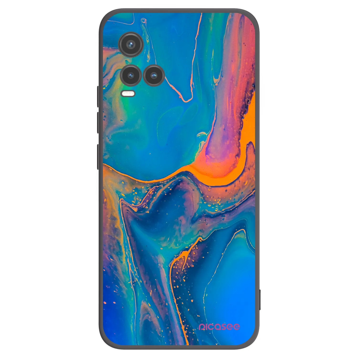 Picasee fekete szilikon tok az alábbi mobiltelefonokra Vivo Y33s - Rainbow