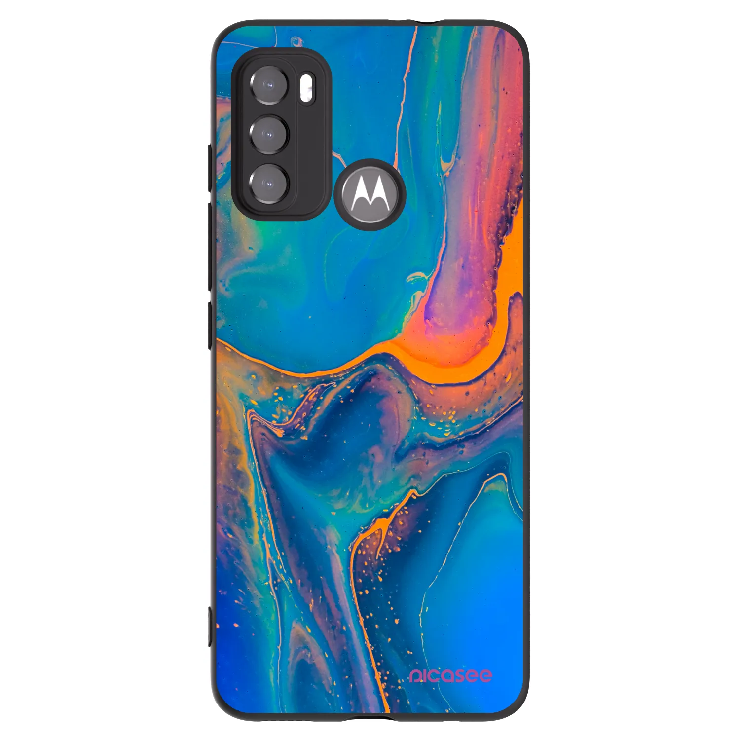 Picasee fekete szilikon tok az alábbi mobiltelefonokra Motorola Moto G60 - Rainbow