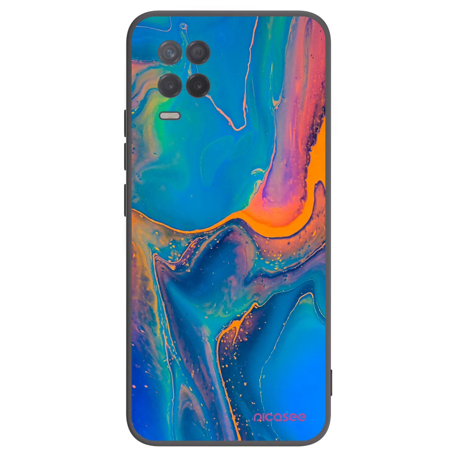 Picasee fekete szilikon tok az alábbi mobiltelefonokra Realme 8 5G - Rainbow