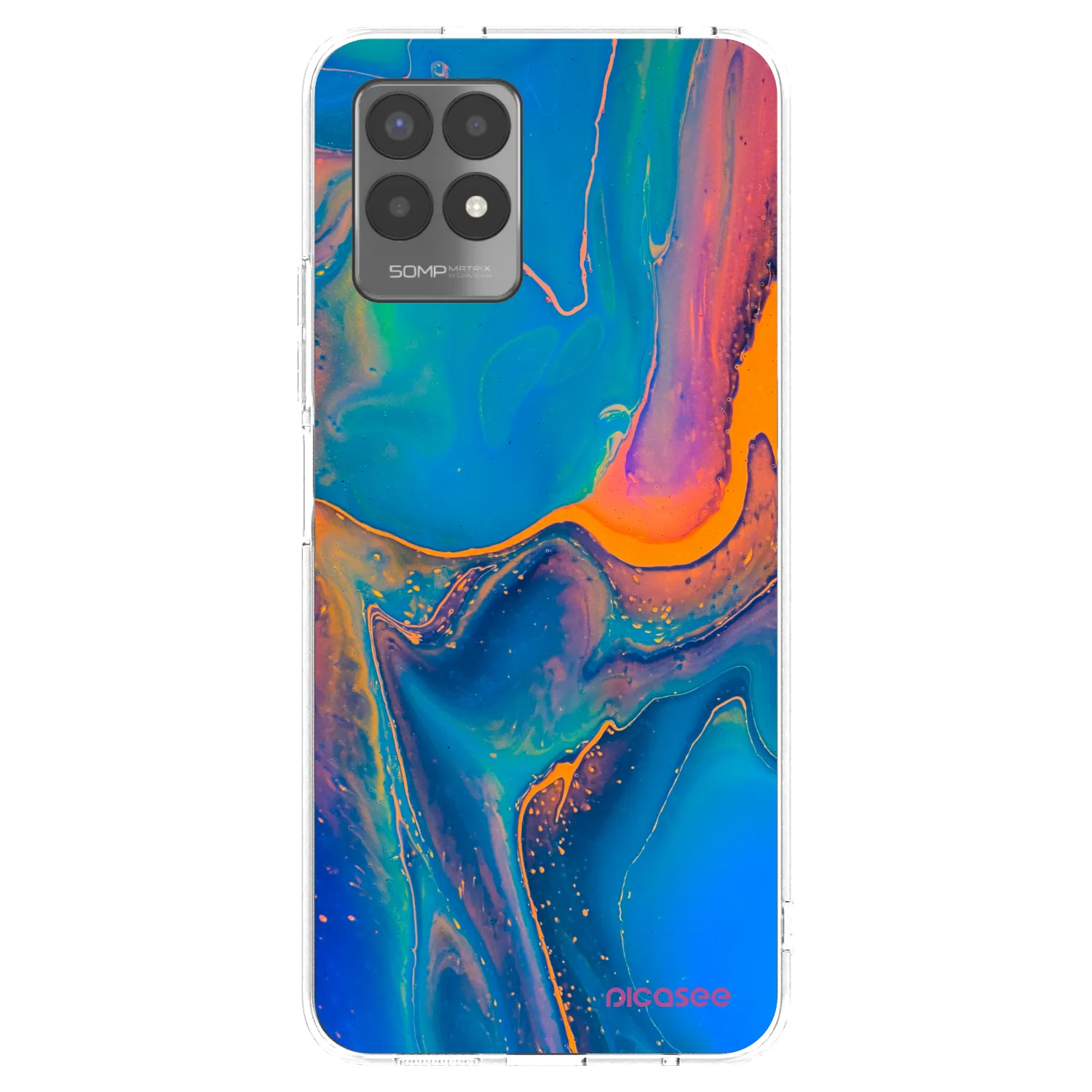 Picasee átlátszó szilikon tok az alábbi mobiltelefonokra Realme 8i - Rainbow