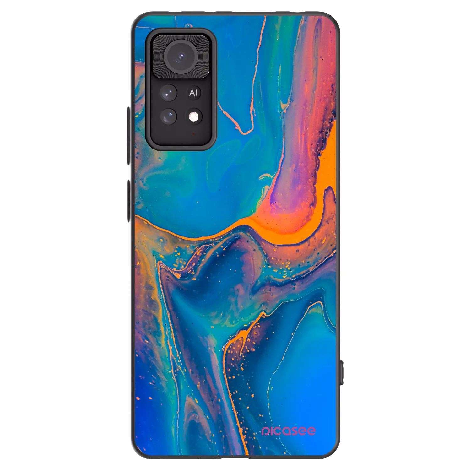Picasee fekete szilikon tok az alábbi mobiltelefonokra Xiaomi Redmi Note 11 Pro 5G - Rainbow