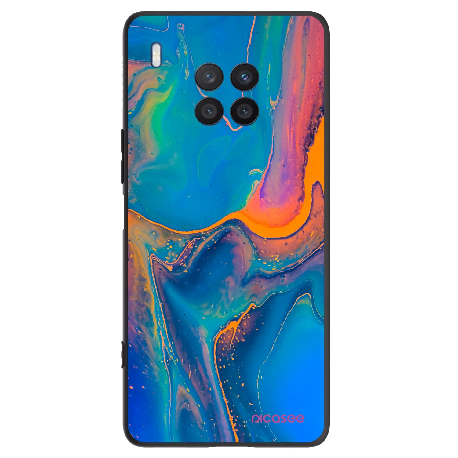 Picasee fekete szilikon tok az alábbi mobiltelefonokra Honor 50 Lite - Rainbow