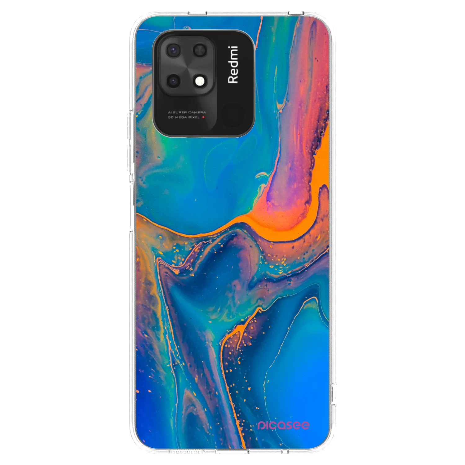 Picasee átlátszó szilikon tok az alábbi mobiltelefonokra Xiaomi Redmi 10C - Rainbow