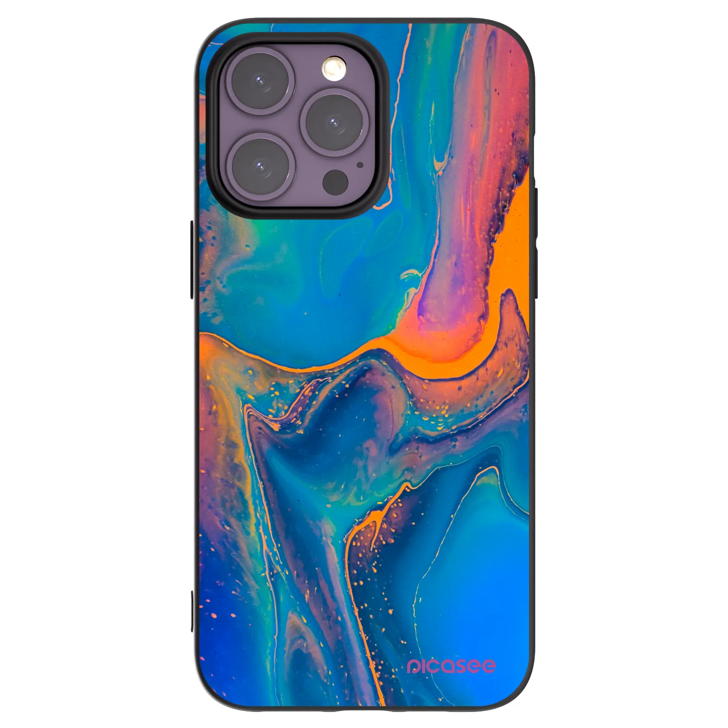 Picasee fekete szilikon tok az alábbi mobiltelefonokra Apple iPhone 14 Pro Max - Rainbow