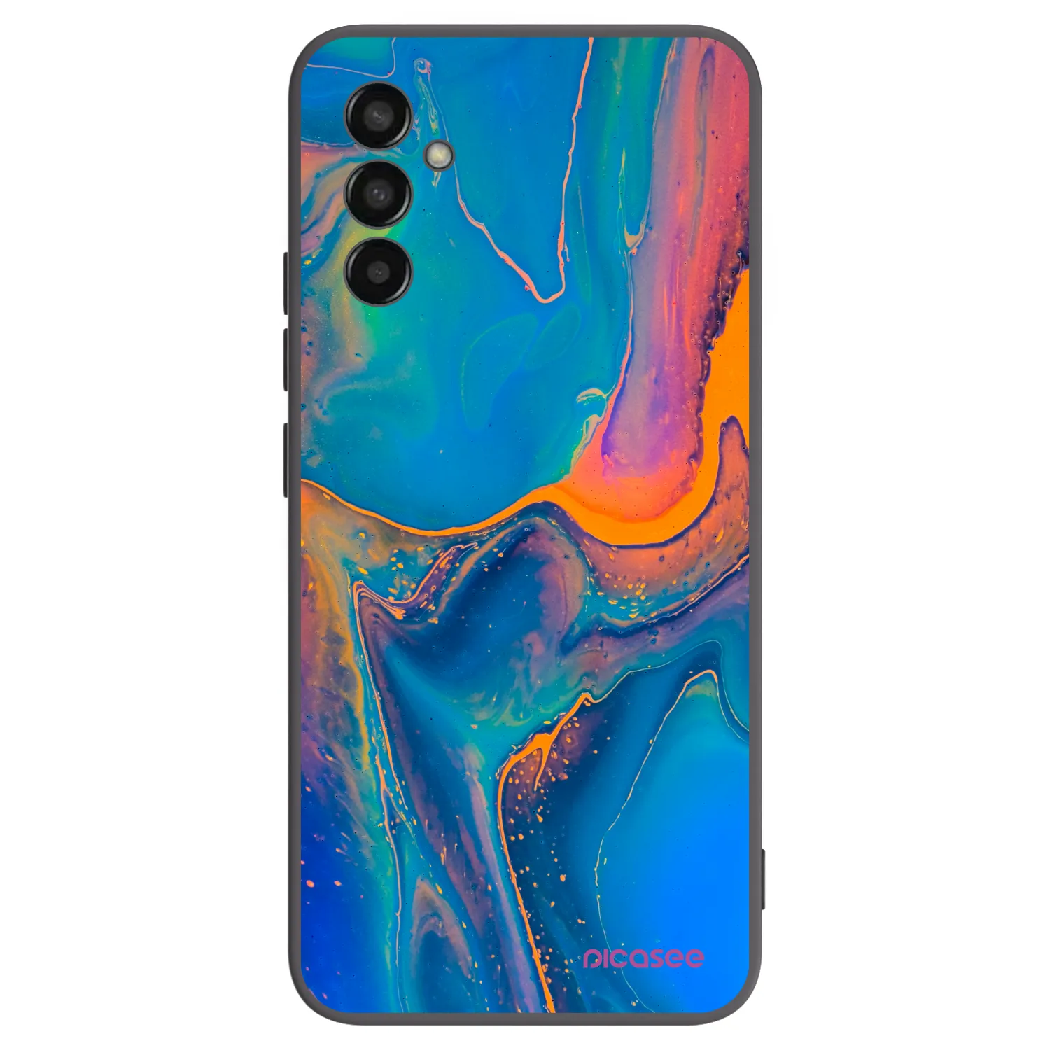 Picasee fekete szilikon tok az alábbi mobiltelefonokra Samsung Galaxy M13 M135F - Rainbow