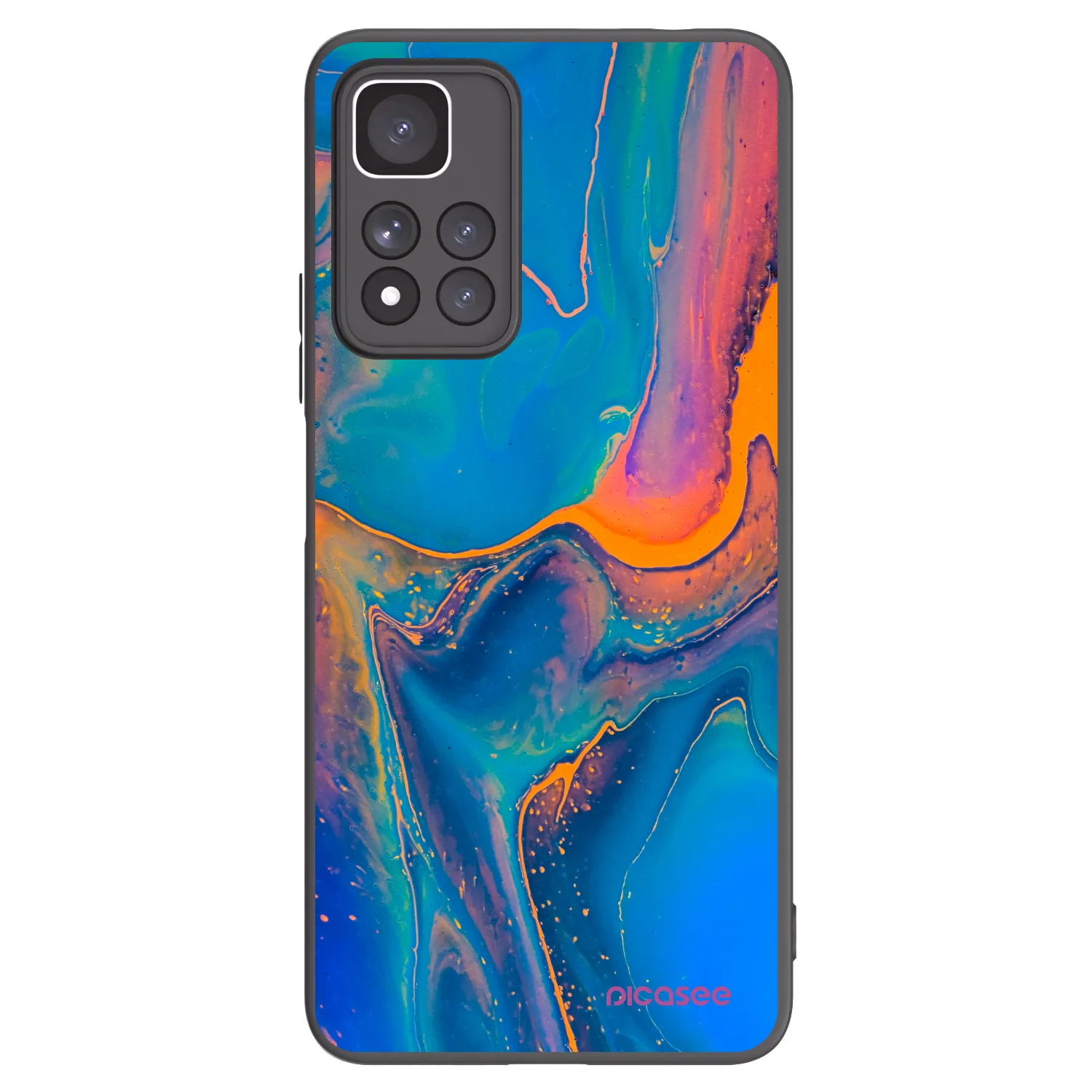 Picasee fekete szilikon tok az alábbi mobiltelefonokra Xiaomi Redmi Note 11 Pro+ 5G - Rainbow