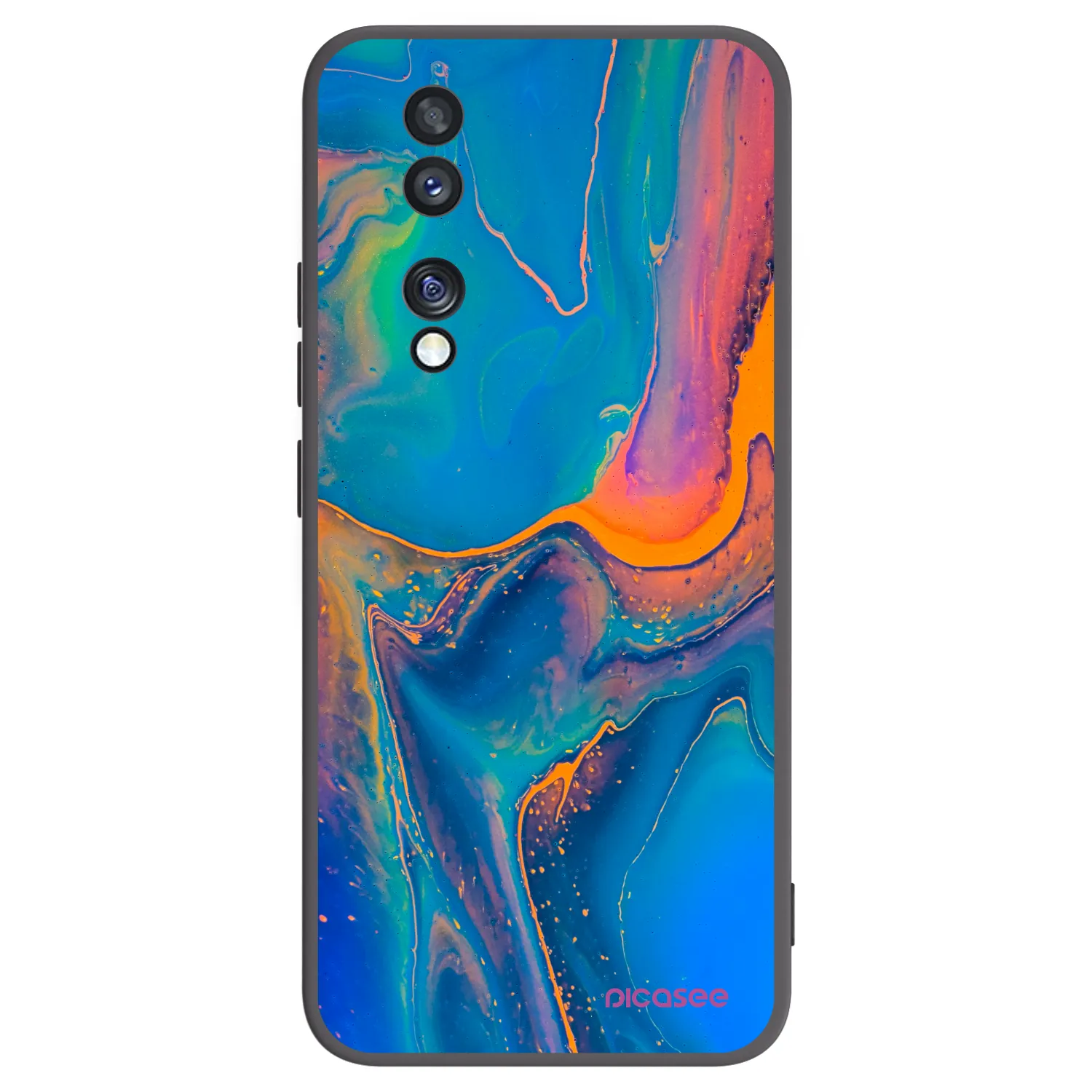 Picasee fekete szilikon tok az alábbi mobiltelefonokra Honor 70 - Rainbow