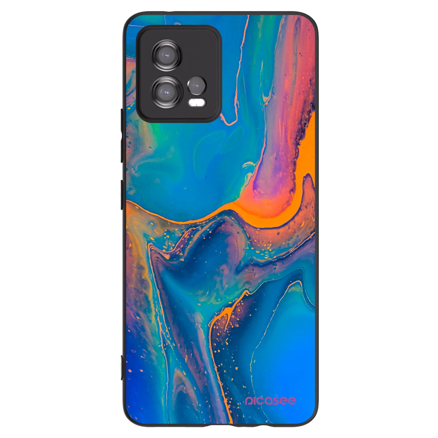 Picasee fekete szilikon tok az alábbi mobiltelefonokra Motorola Moto G72 - Rainbow