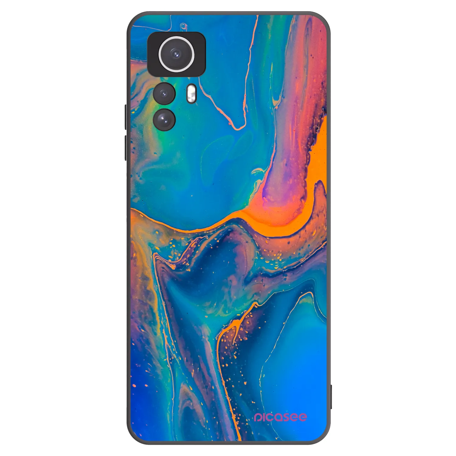 Picasee fekete szilikon tok az alábbi mobiltelefonokra Xiaomi Redmi Note 12S - Rainbow