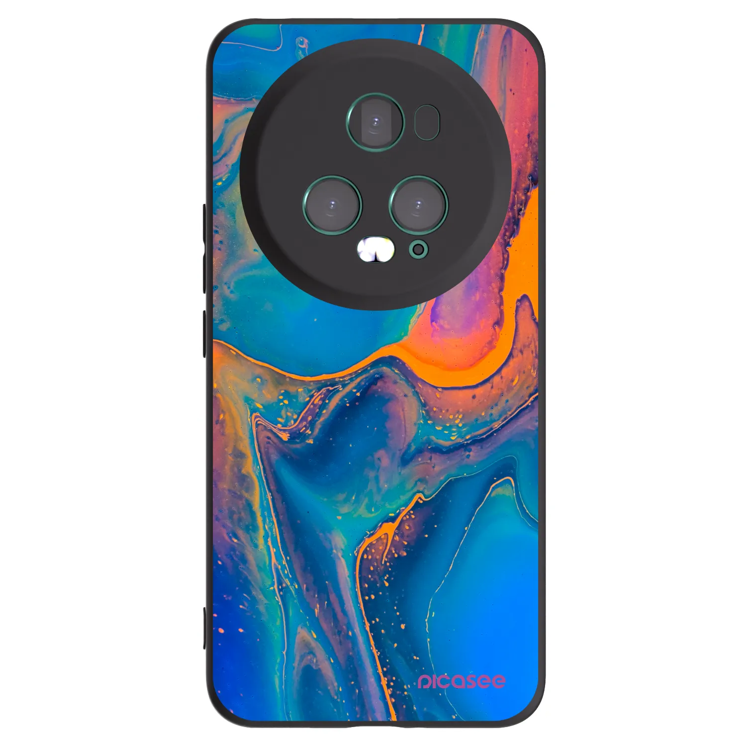 Picasee fekete szilikon tok az alábbi mobiltelefonokra Honor Magic5 Pro - Rainbow