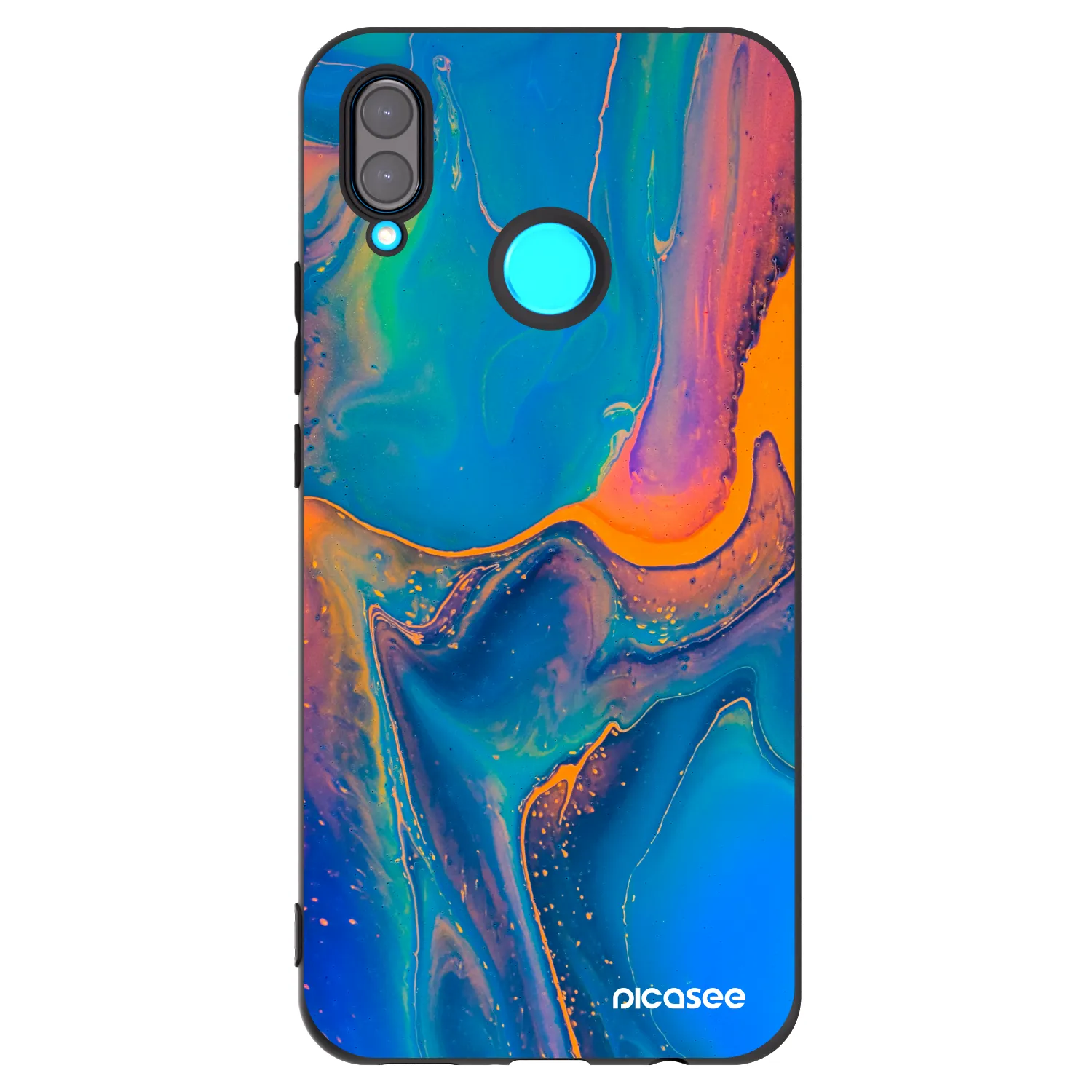 Picasee fekete szilikon tok az alábbi mobiltelefonokra Huawei Nova 3i - Rainbow