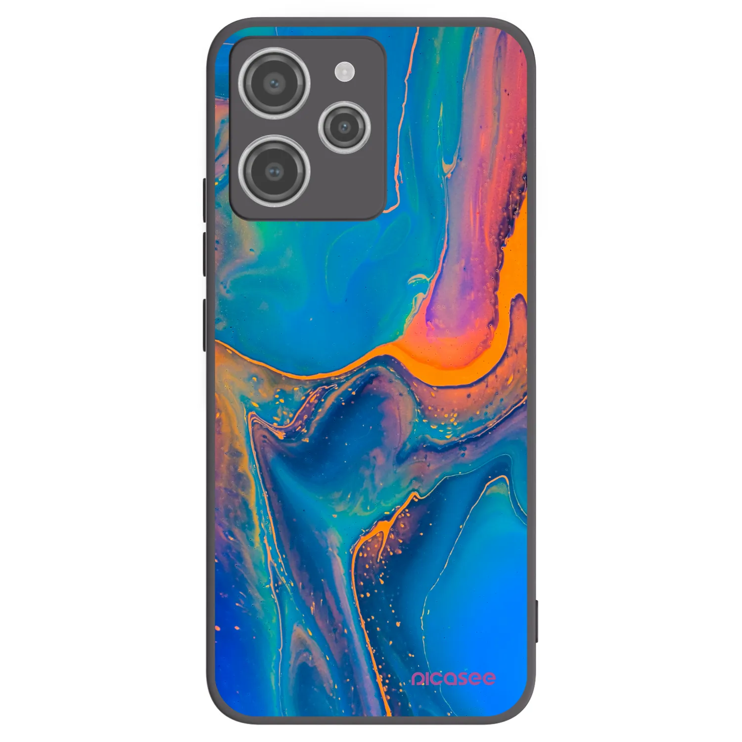 Picasee fekete szilikon tok az alábbi mobiltelefonokra Xiaomi Redmi 12 4G - Rainbow