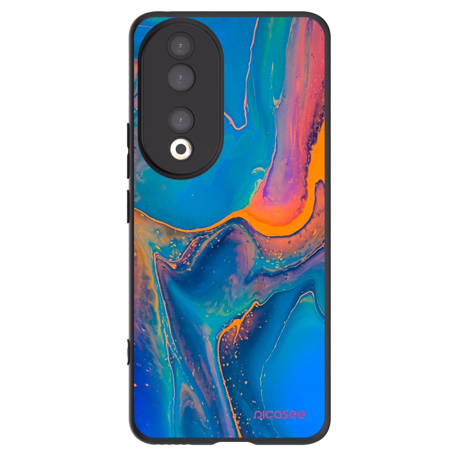 Picasee fekete szilikon tok az alábbi mobiltelefonokra Honor 90 5G - Rainbow
