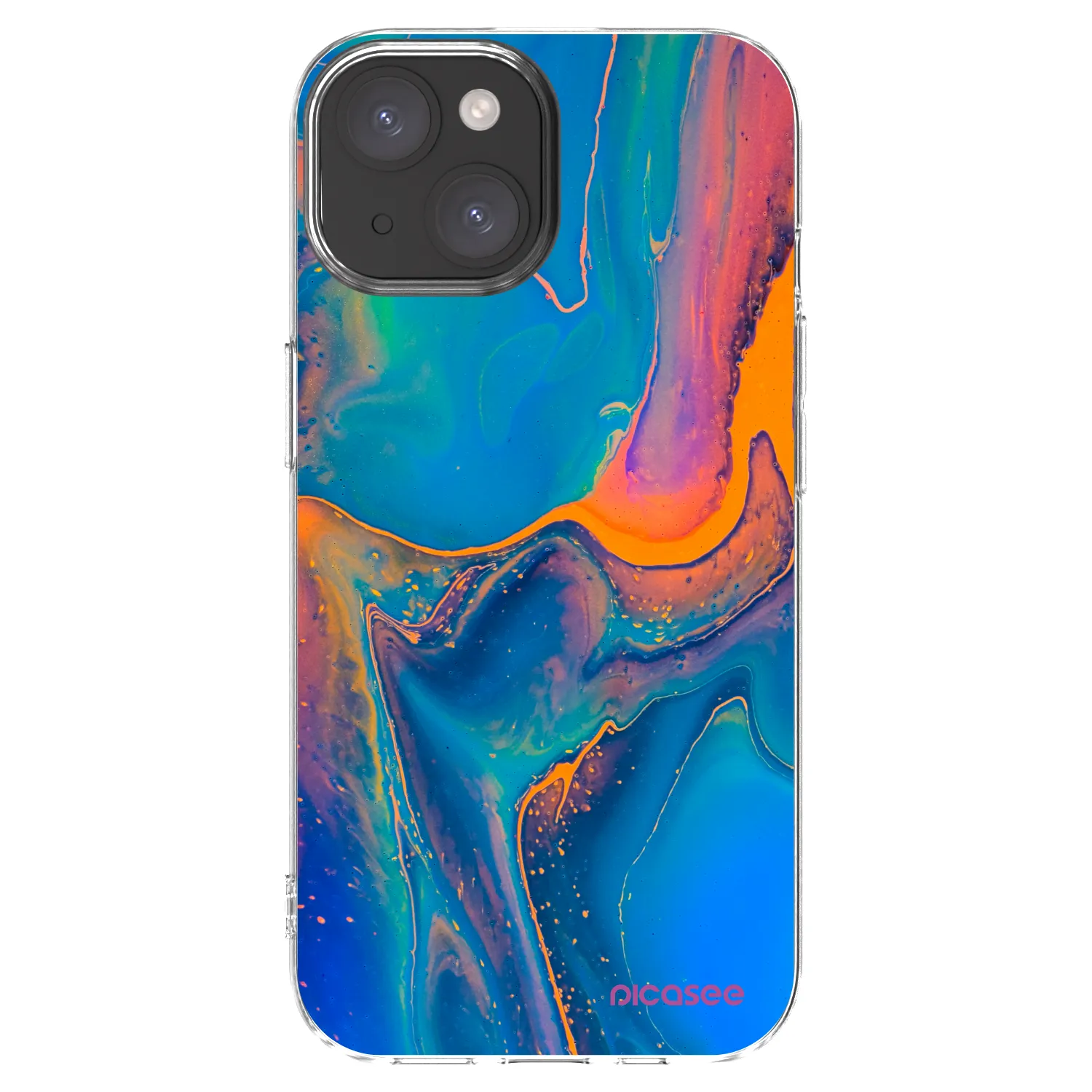 Picasee átlátszó szilikon tok az alábbi mobiltelefonokra Apple iPhone 15 - Rainbow