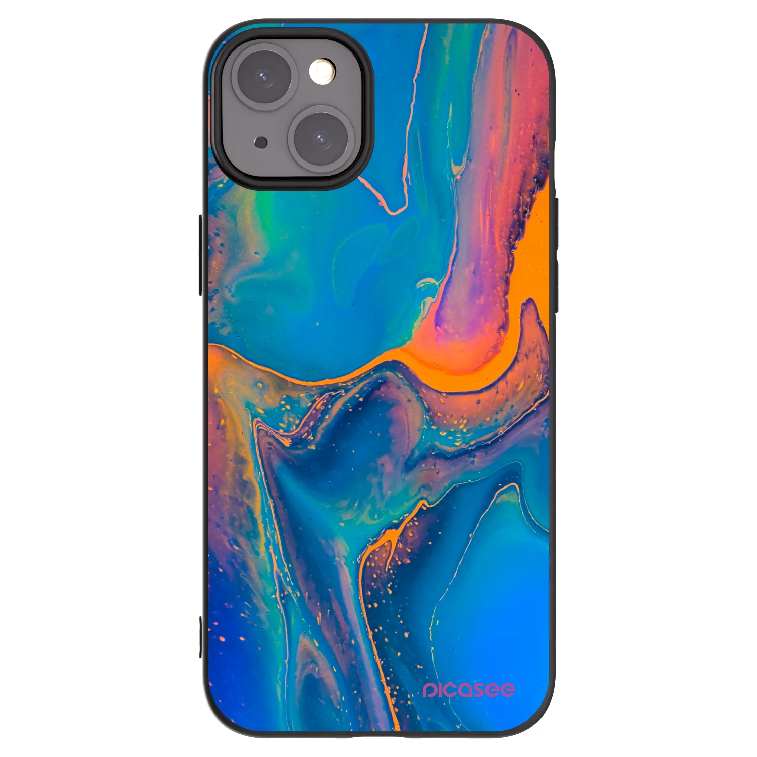 Picasee fekete szilikon tok az alábbi mobiltelefonokra Apple iPhone 15 Plus - Rainbow