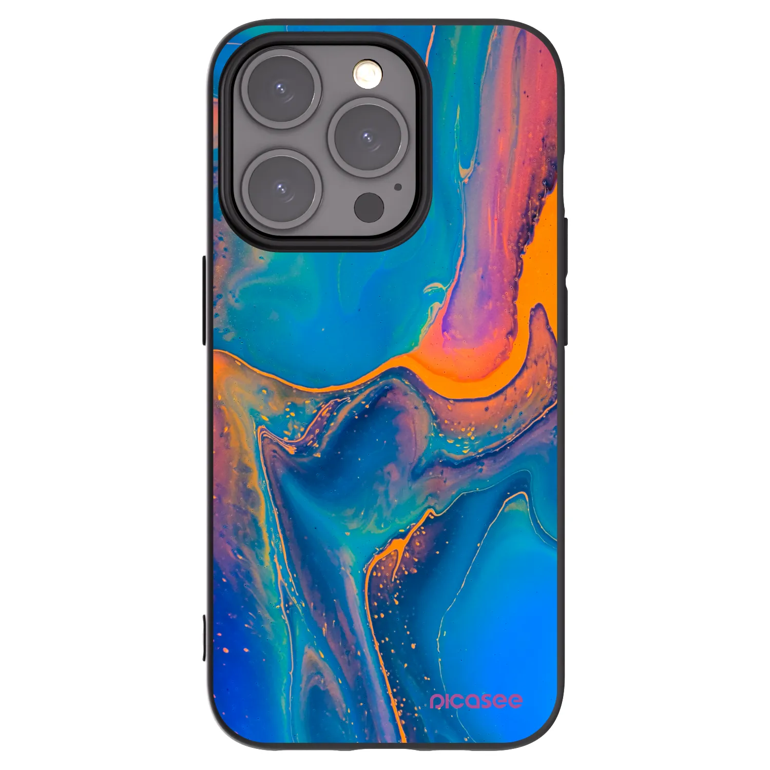 Picasee fekete szilikon tok az alábbi mobiltelefonokra Apple iPhone 15 Pro - Rainbow
