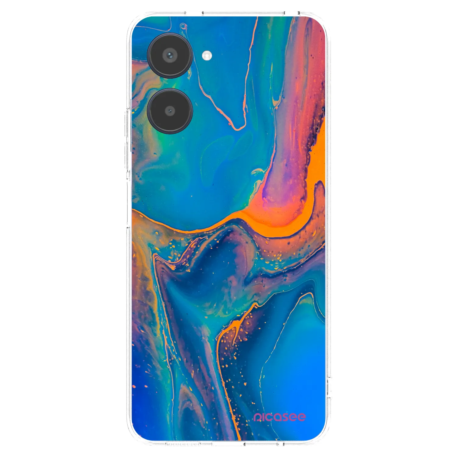 Picasee átlátszó szilikon tok az alábbi mobiltelefonokra Realme 10 4G - Rainbow