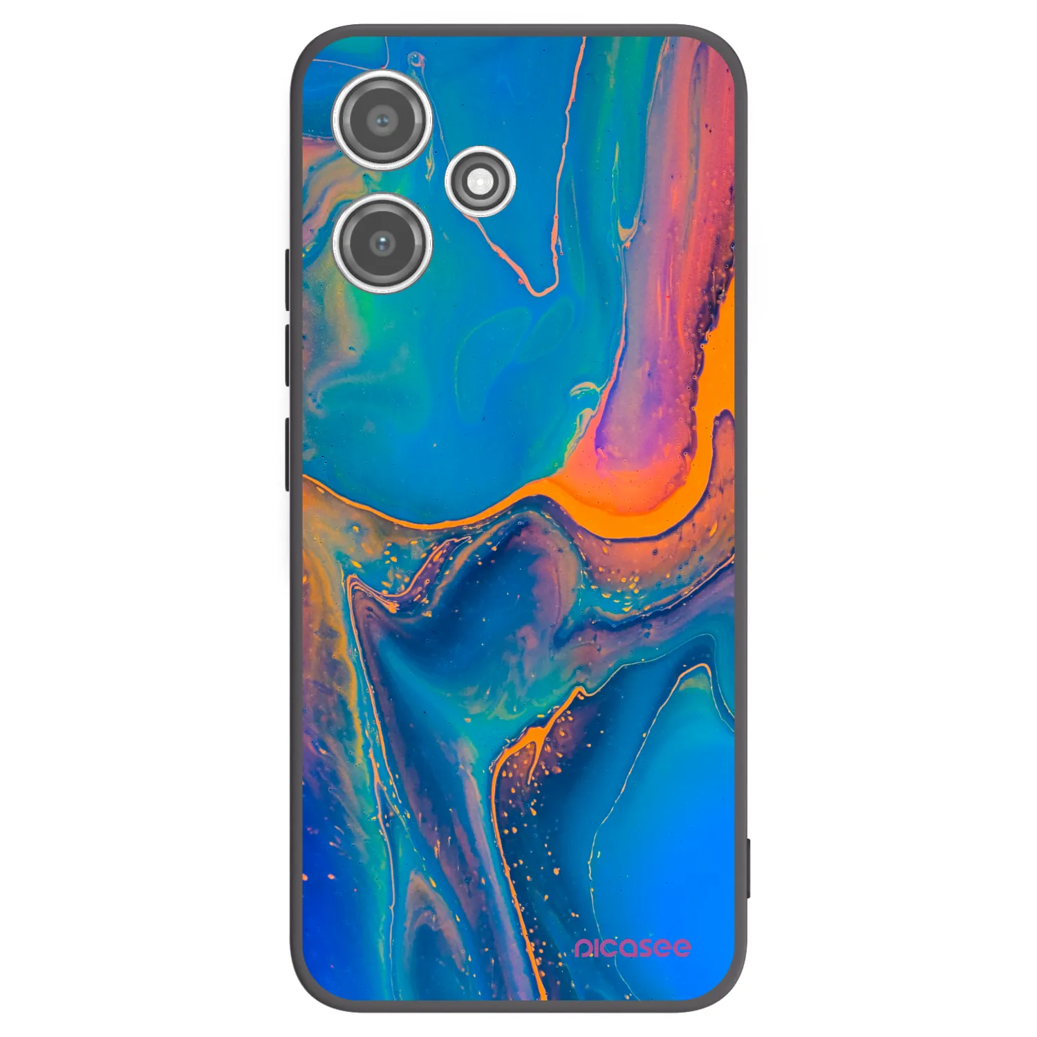 Picasee fekete szilikon tok az alábbi mobiltelefonokra Xiaomi Redmi 12 5G - Rainbow