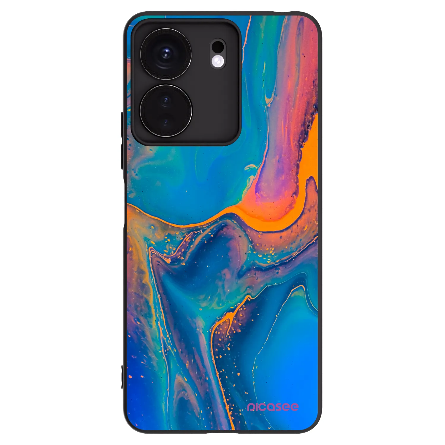 Picasee fekete szilikon tok az alábbi mobiltelefonokra Xiaomi Redmi 13C 4G - Rainbow