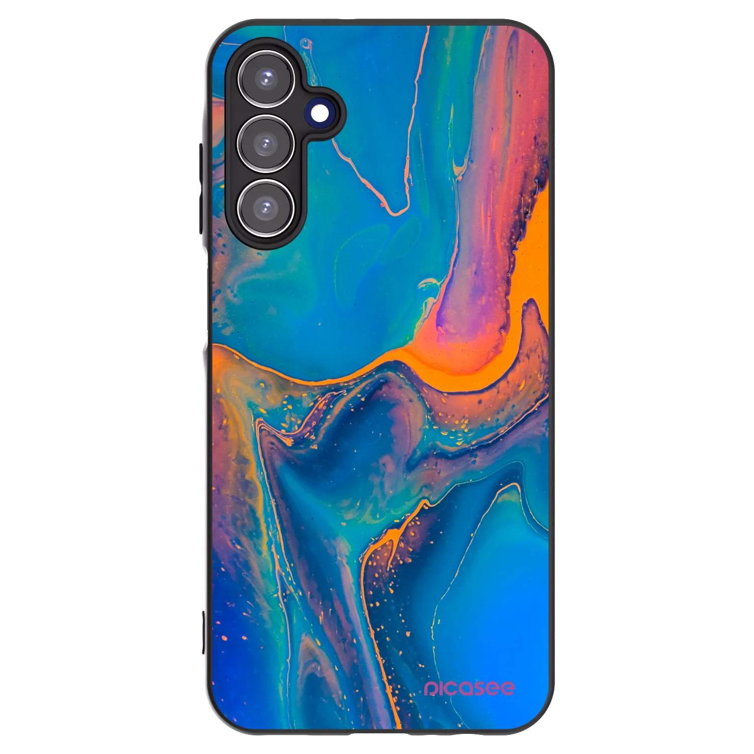 Picasee fekete szilikon tok az alábbi mobiltelefonokra Samsung Galaxy A15 A156B 5G - Rainbow