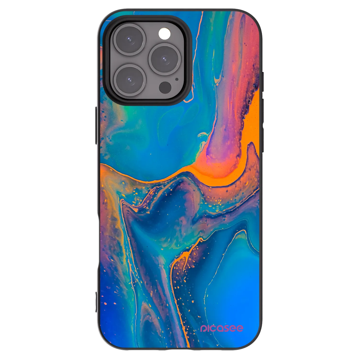 Picasee fekete szilikon tok az alábbi mobiltelefonokra Apple iPhone 16 Pro Max - Rainbow
