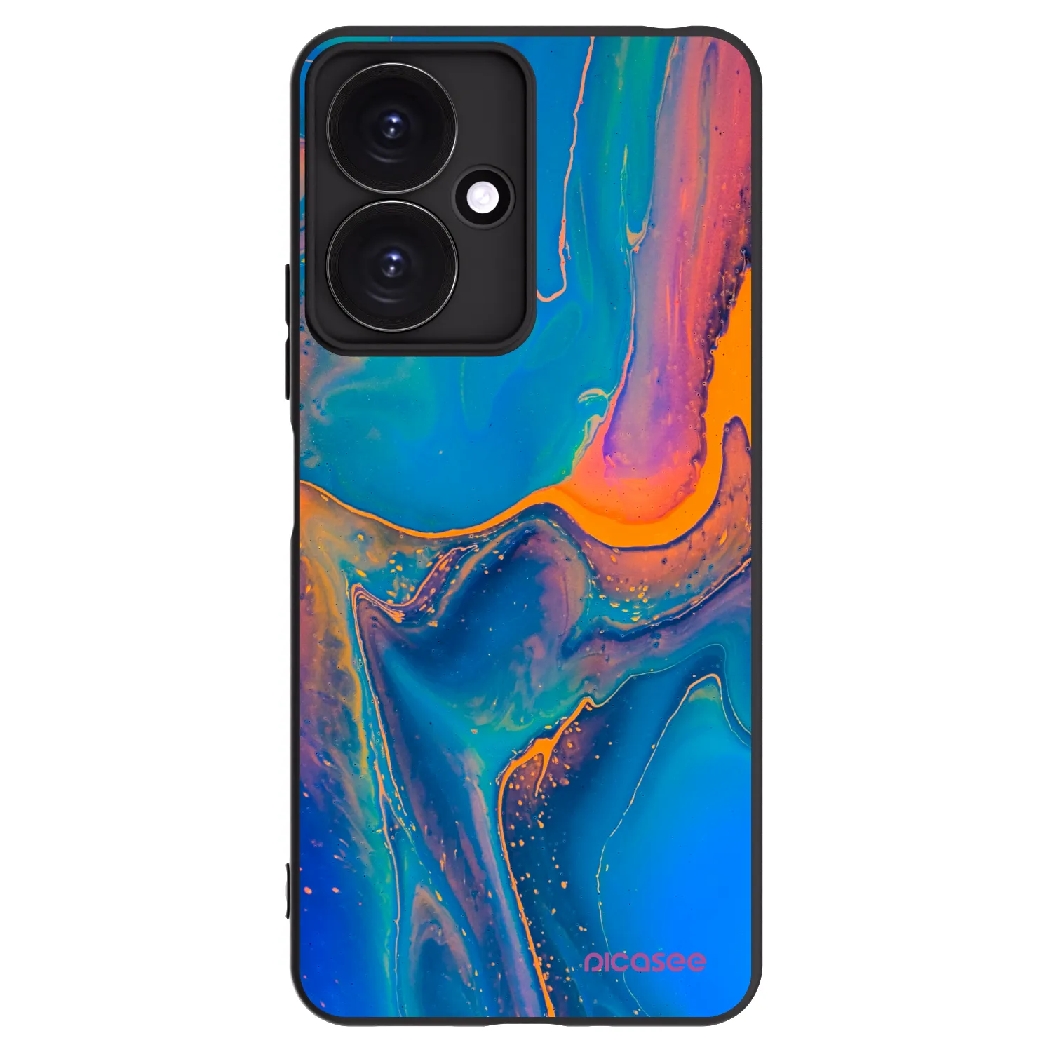 Picasee fekete szilikon tok az alábbi mobiltelefonokra Xiaomi Redmi 13C 5G - Rainbow