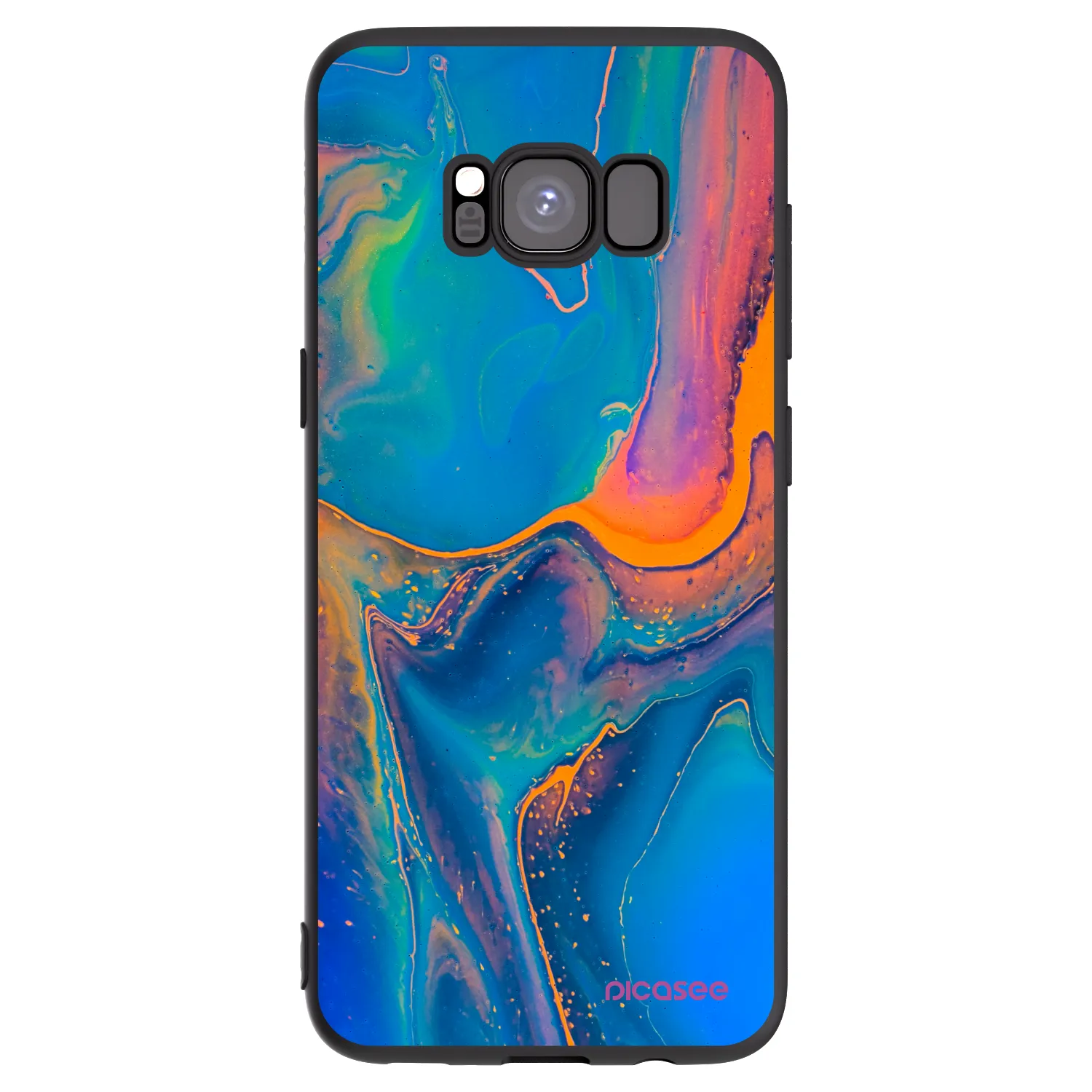 Picasee fekete szilikon tok az alábbi mobiltelefonokra Samsung Galaxy S8 G950F - Rainbow